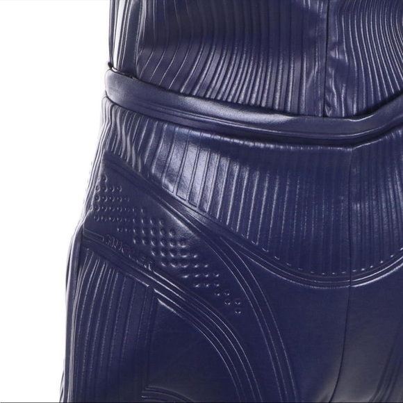 Mugler Shiny Embossed Bodysuit & Midi Leggings Logo Embossed High Shine Luxury - Picture 16 of 17